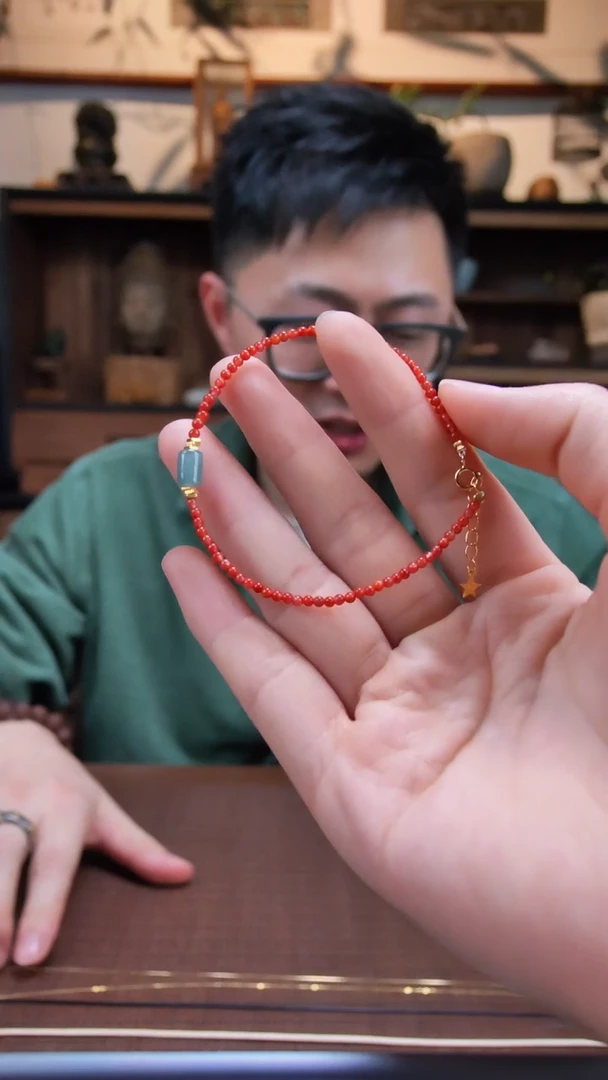 【闪购商品】南红玛瑙手链银S925镶嵌南红小手链QK多样性发一