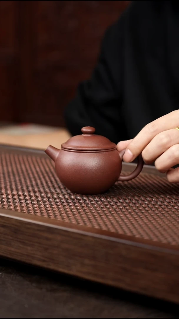 茶壶紫砂紫泥 巨轮珠