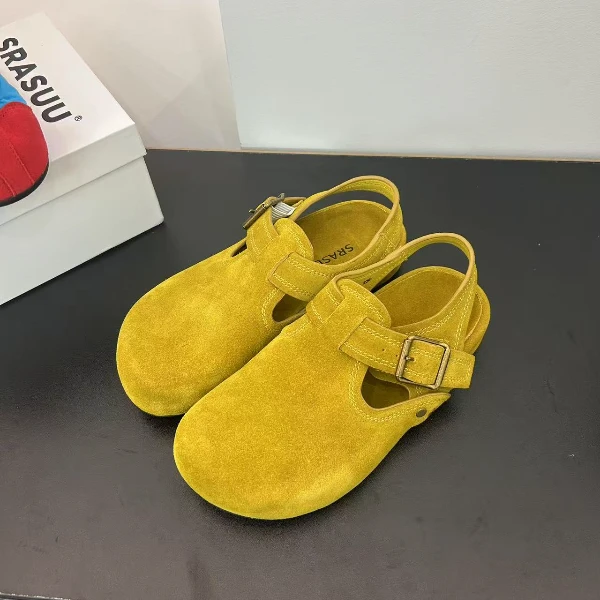 索莱诗欧货女鞋时尚英伦风平底复古勃肯单鞋凉鞋