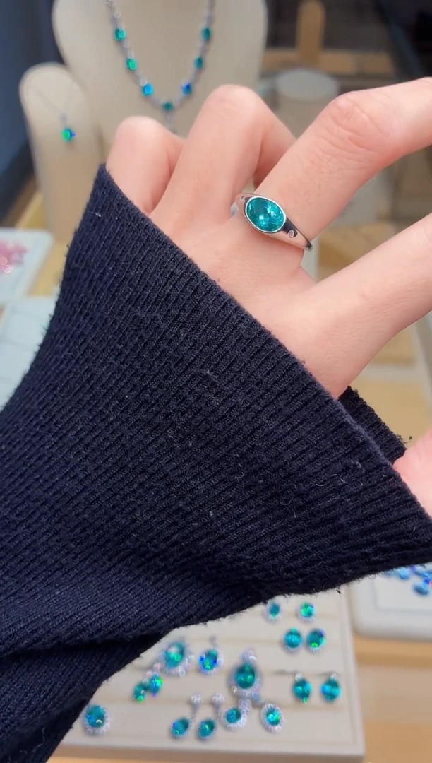 银S925镶嵌戒指碧玺0000