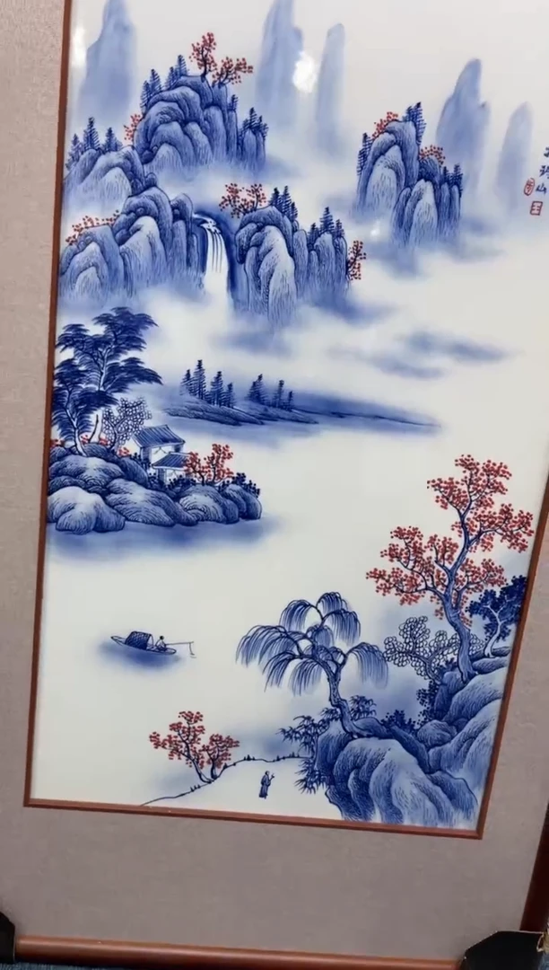 瓷春江独钓60x113cm