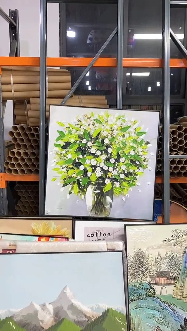 竖款8080手工油画