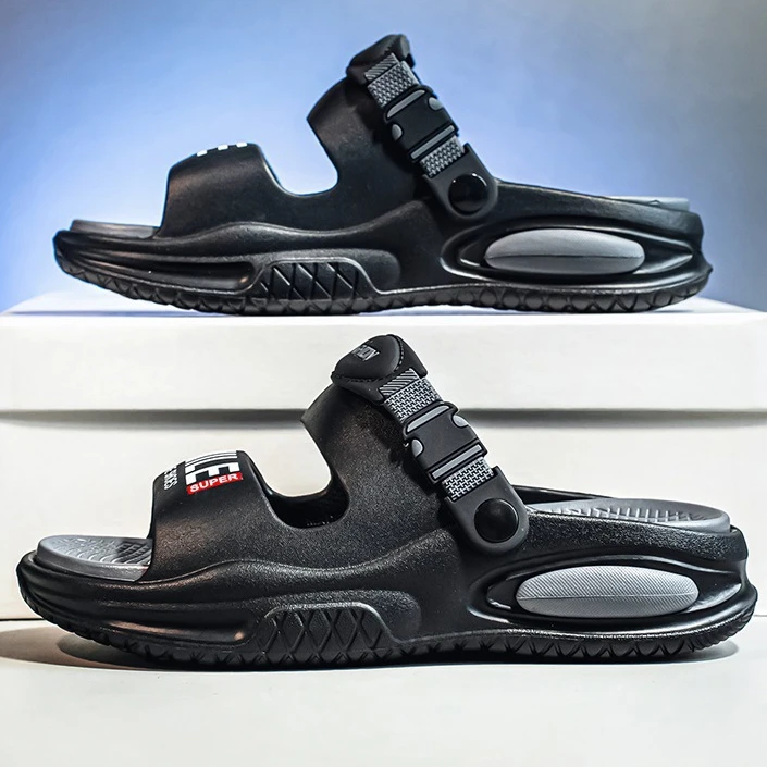 男士拖鞋夏季厚底防滑踩屎感大码凉鞋两穿开车运动沙滩凉拖