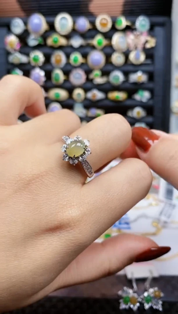 银S925镶嵌戒指翡翠171