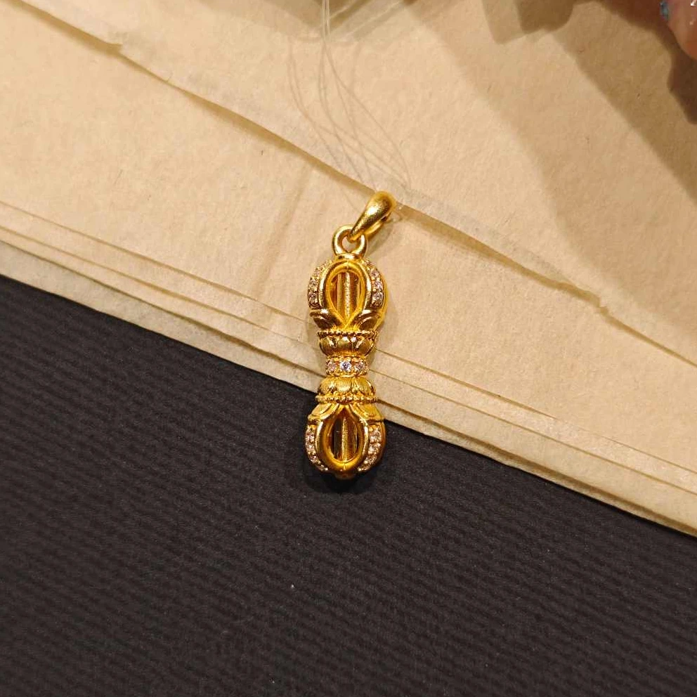 足金999 金刚杵吊坠