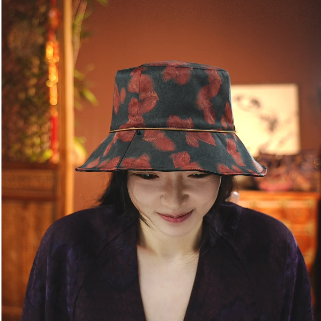 桑蚕丝香云纱渔夫帽A-XZH-S32A73326