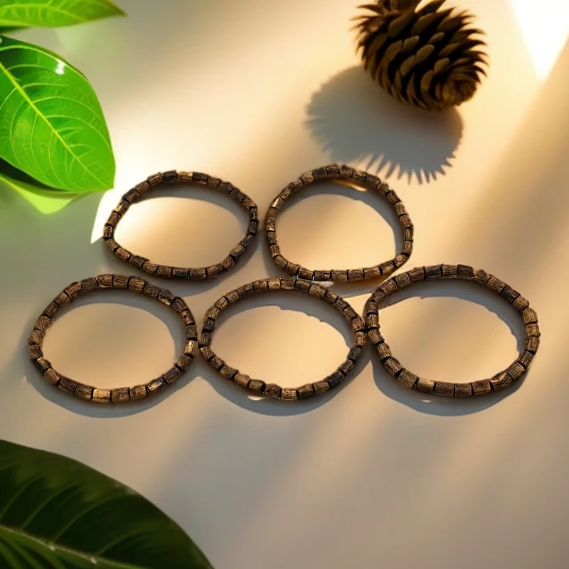 【尖峰岭】奇楠黄金油随形单圈手串福利款多样性发一