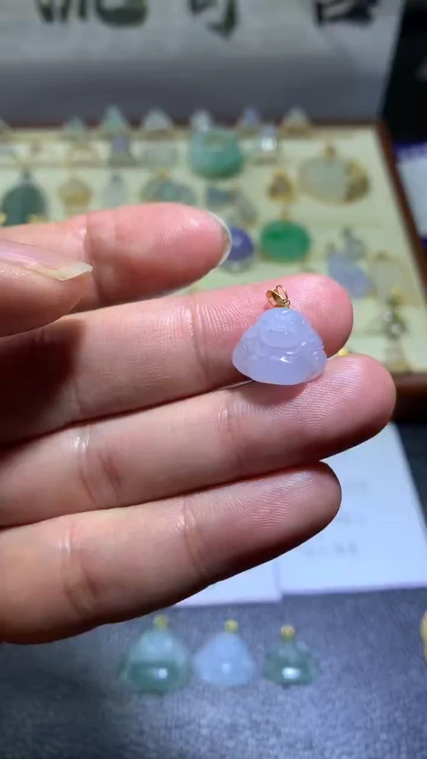 【闪购商品】翡翠颈饰18K金镶嵌 099天然缅甸翡翠A货