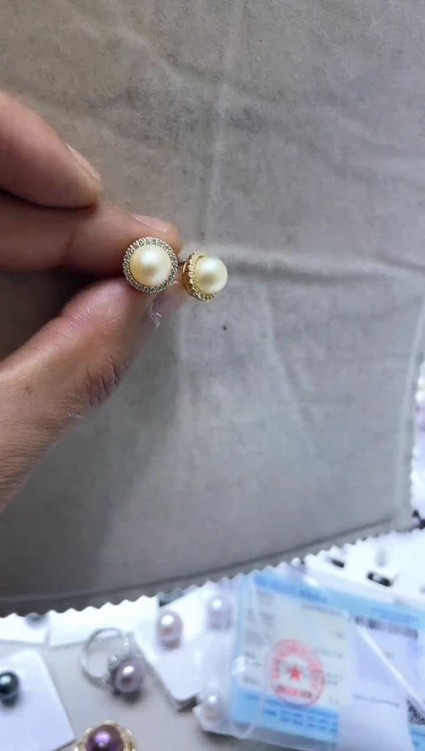 【闪购商品】海水珍珠耳饰银S925镶嵌2