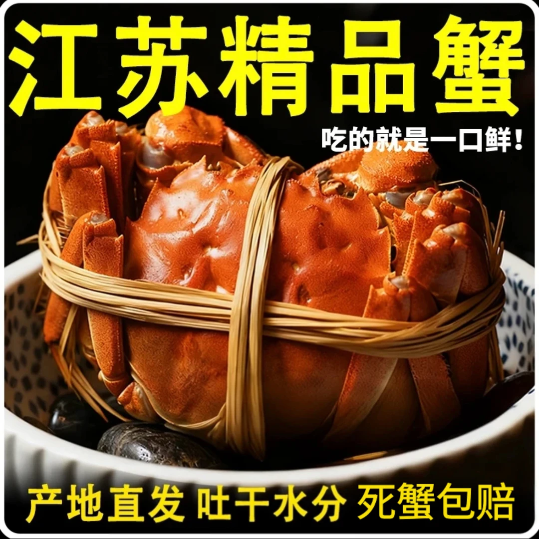 【活蟹】江苏精品大闸蟹公4.0-3.7两母3.0-2.7两加2只到手10/8/6只