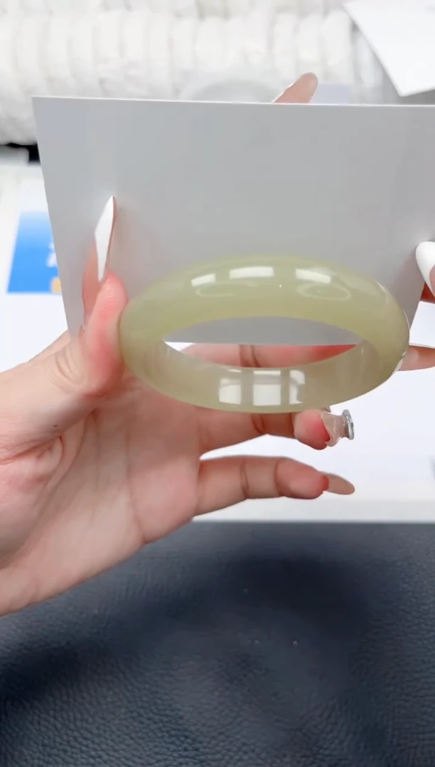 和田玉手镯未镶嵌90-茶晴58.1