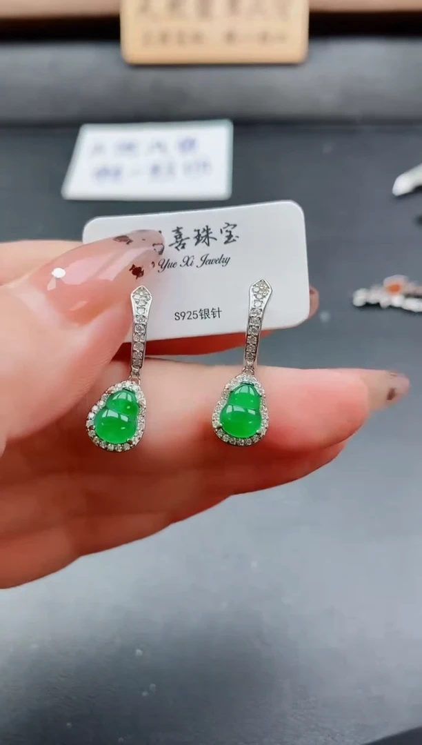 银S925镶嵌戒指翡翠1