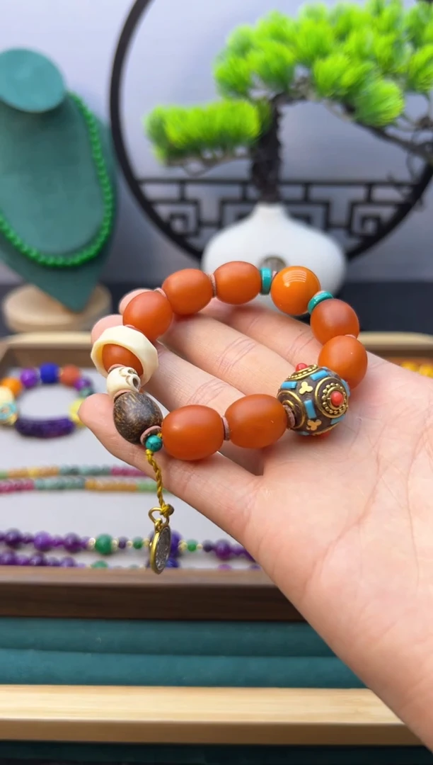 【闪购商品】蜜蜡手链14K金镶嵌S174