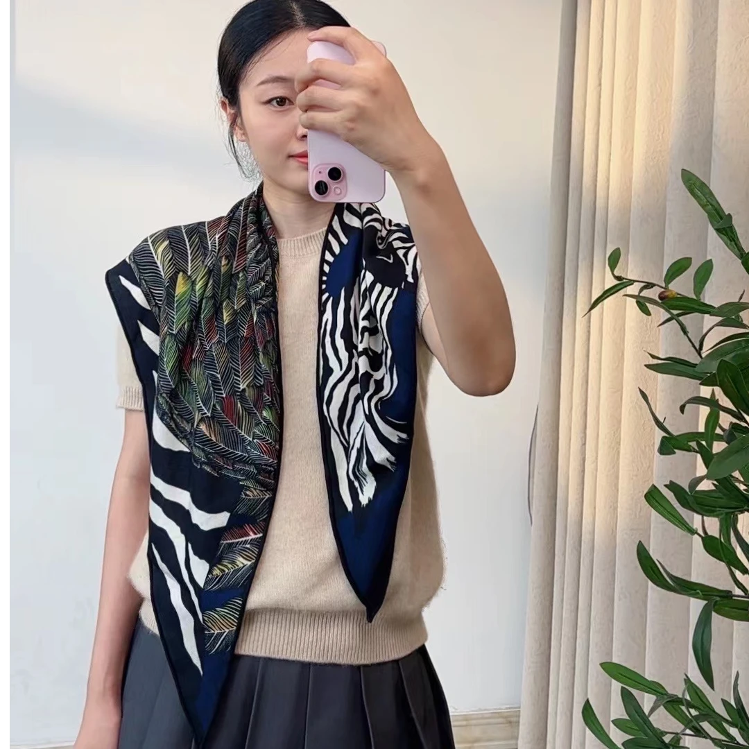 【斑马飞翼】逐梦鸟三角巾 显温柔100%绵羊毛围巾披肩丝巾92×186cm