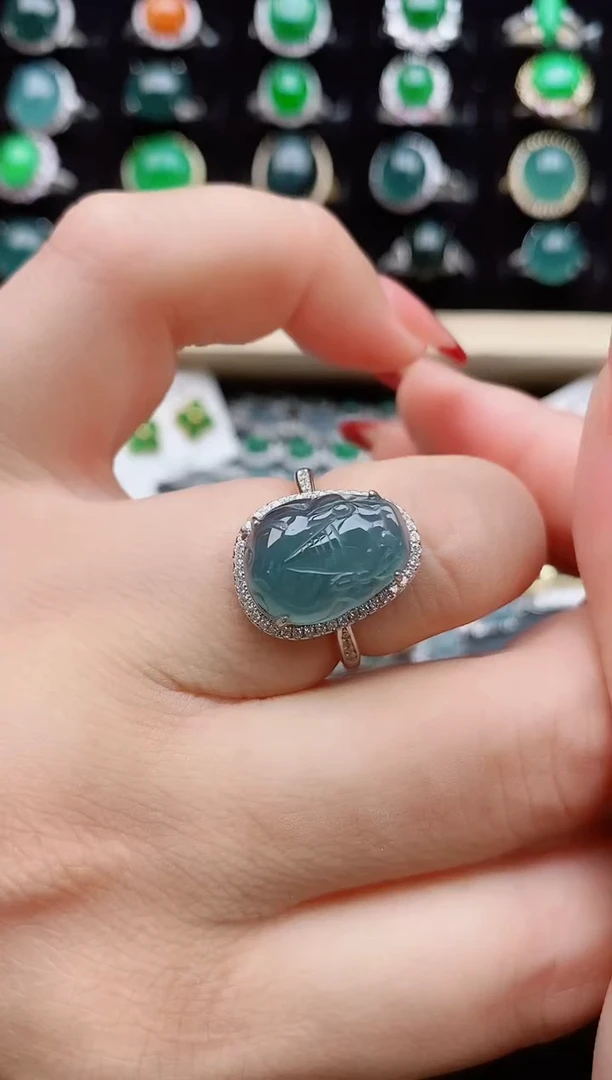 【闪购商品】翡翠戒指银S925镶嵌850508