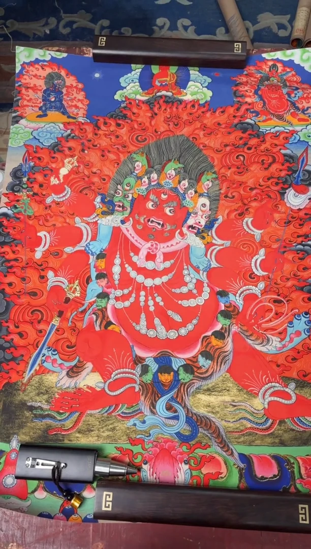卷轴画龙妹的唐卡tk16