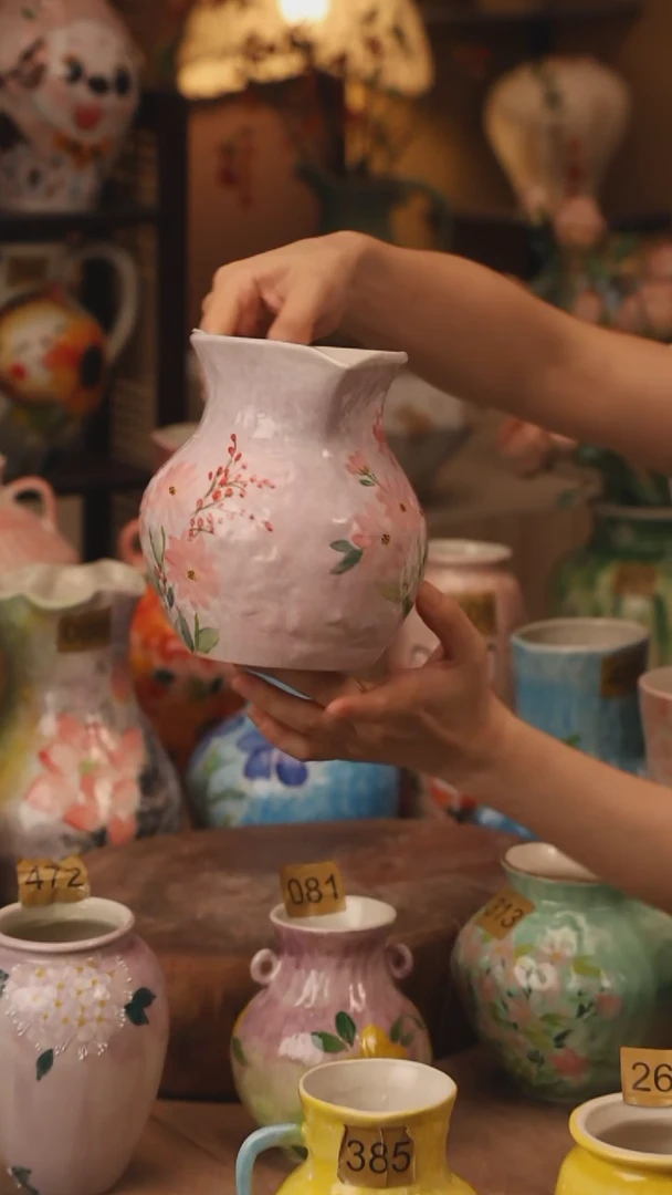 陶瓷114景德镇设计师手作花器摆件侘寂风