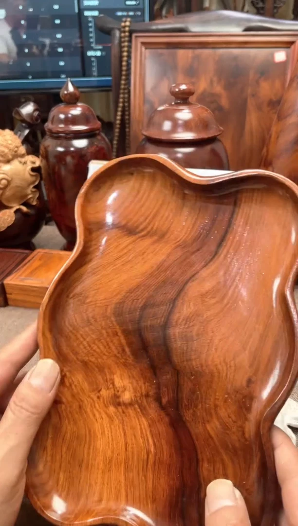 大果紫檀（缅甸花梨）果盘23.3/16.4