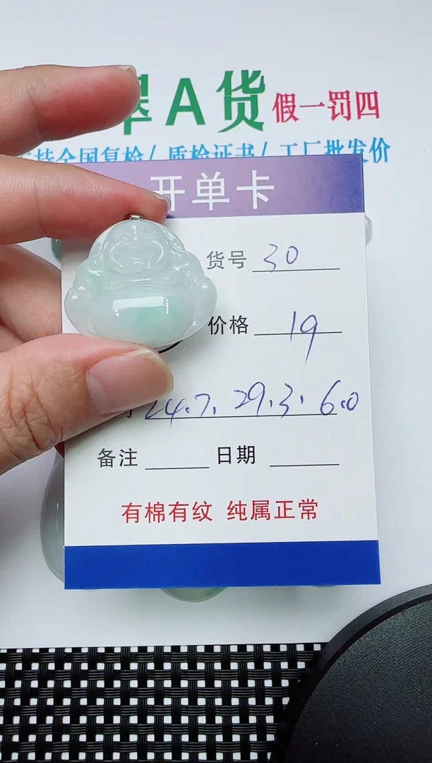 吊坠(赠链)银S925镶嵌翡翠30