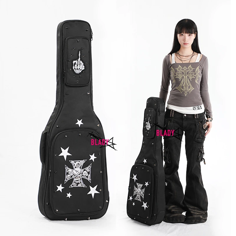 【白星十字】原创吉他包朋克摇滚金属亚文化电吉他木吉他电吉他