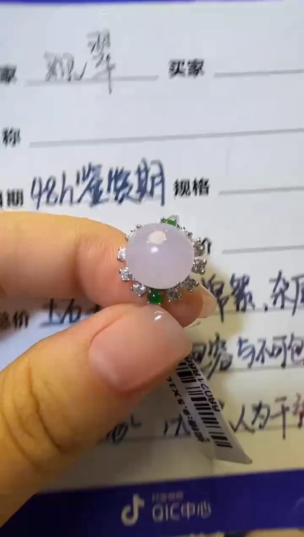 银S925镶嵌戒指翡翠925银镶缅甸A货翡翠戒指62
