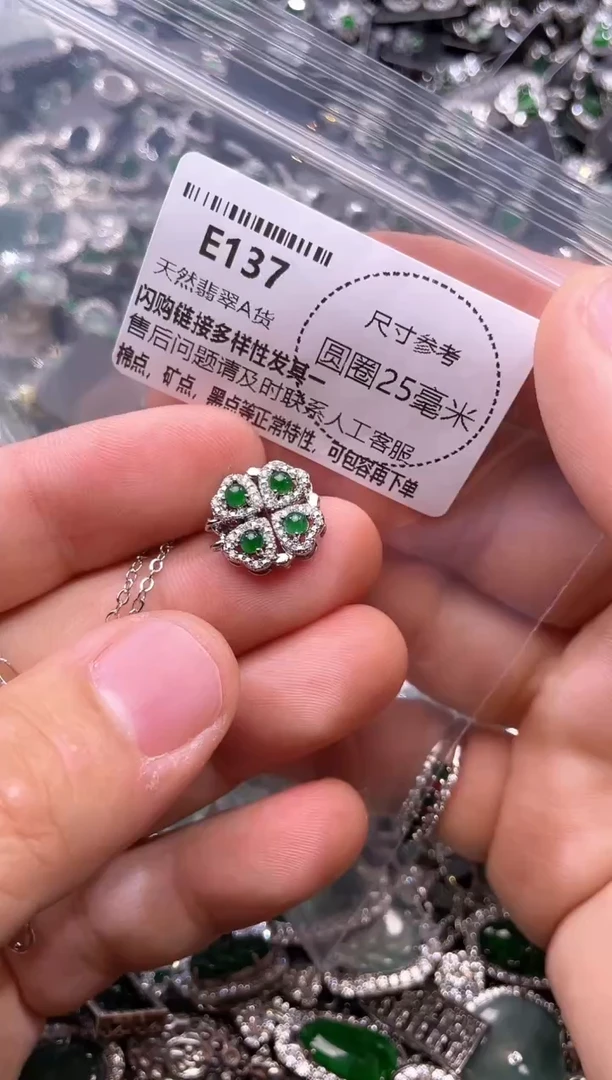 翡翠未镶嵌颈饰E137项链