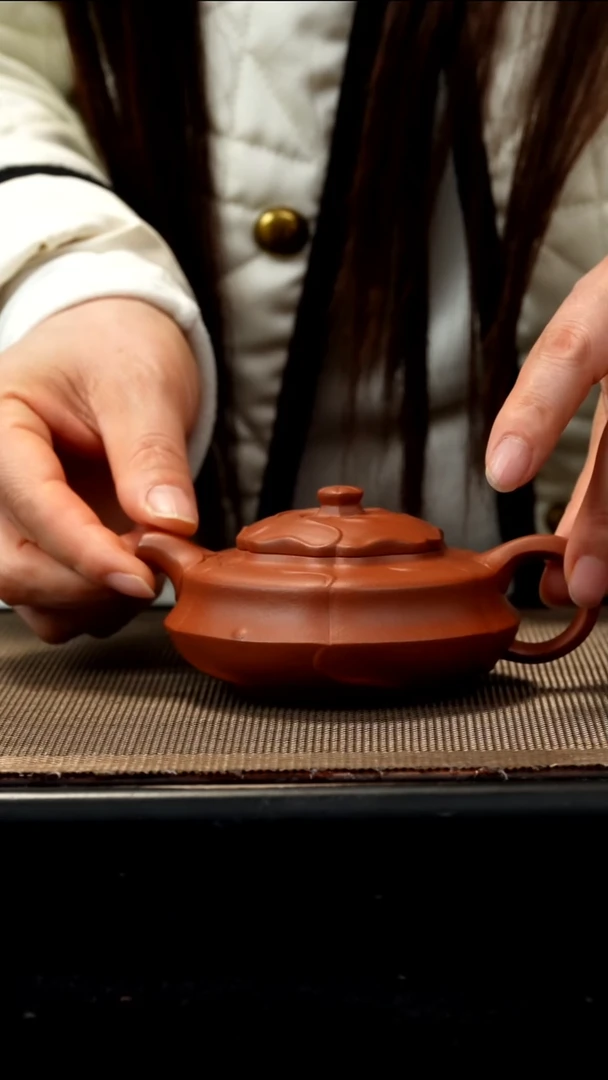 紫砂茶盏生砂朱泥风隐居士160CC