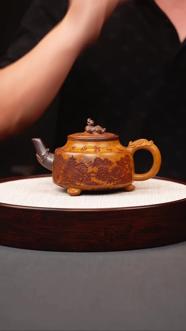 茶壶紫砂龙骨金砂柴烧三足