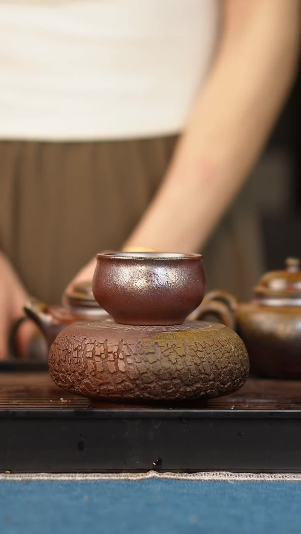 茶壶紫砂柴烧紫砂紫泥杯50cc