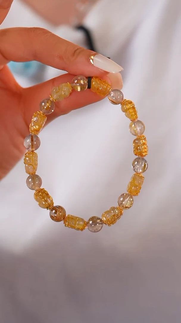 未镶嵌珠宝半成品水晶F634 板钛金发晶 貔貅 真阵