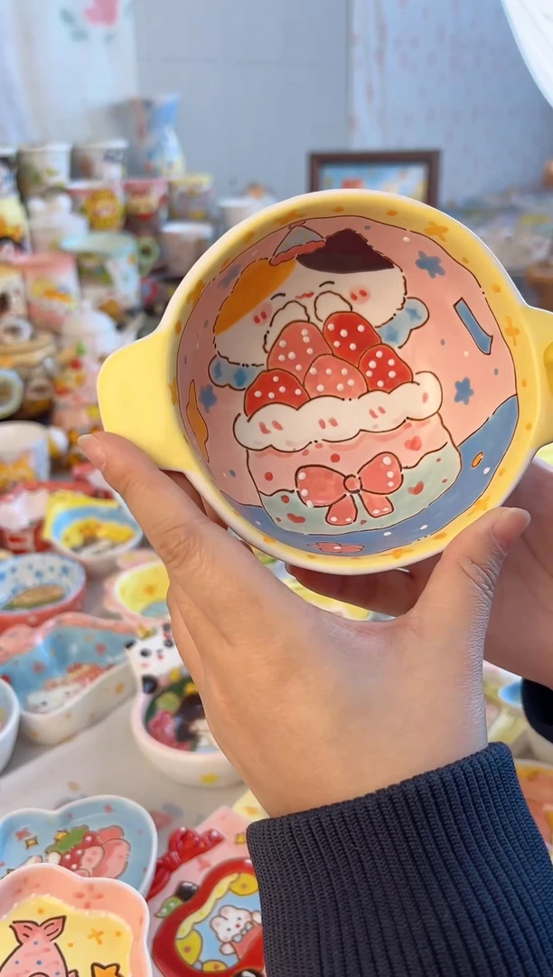 摆件陶景德镇陶瓷手绘