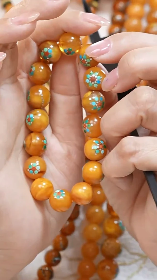 蜜蜡颈饰未镶嵌9540天然蜜蜡珠宝奇石全部保真