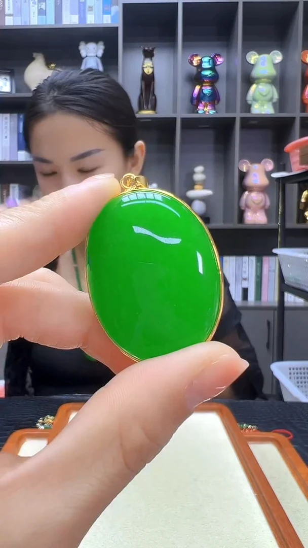 翡翠14K金镶嵌颈饰丹丹diy劲饰