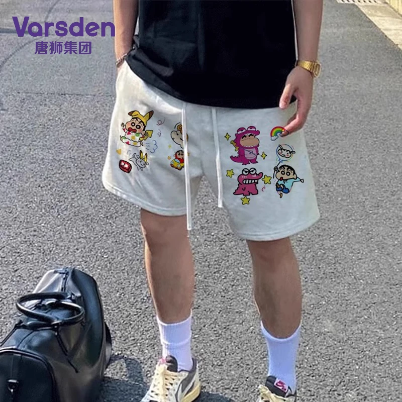 唐狮集团Varsden港风卡通动漫印花短裤男款25夏季宽松休闲直筒裤