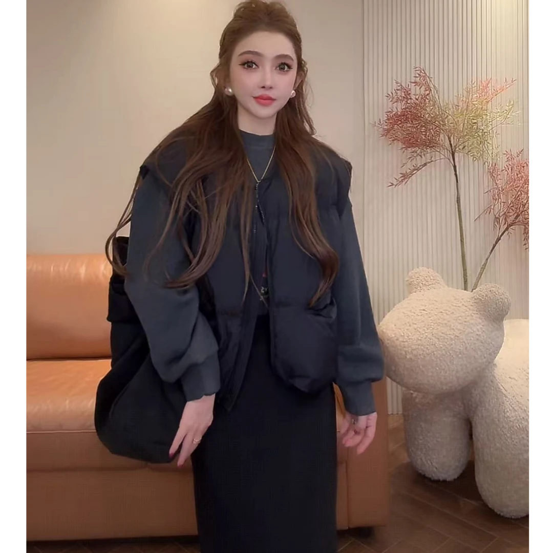 J4 背心羽绒马甲~纯色无袖面包服 DJ0344