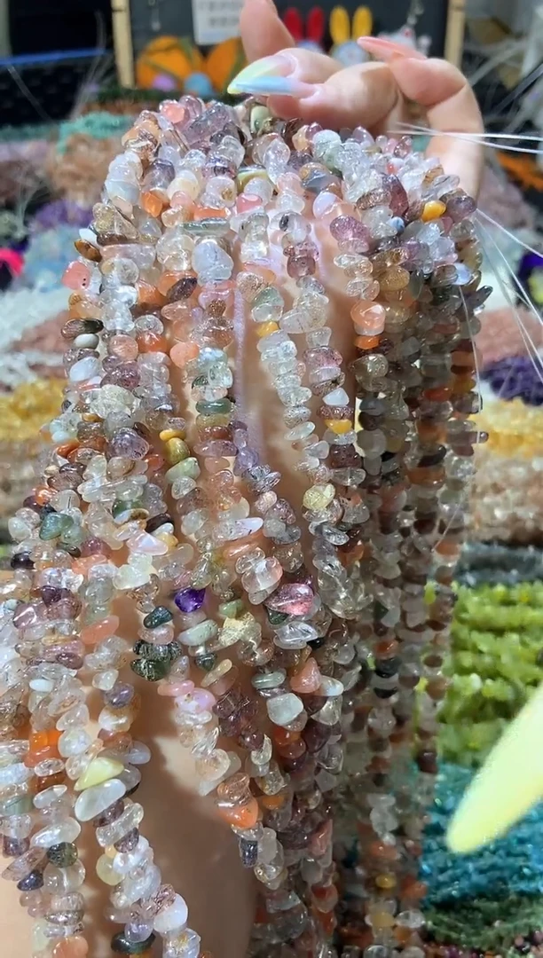 水晶珠宝半成品未镶嵌彩发晶