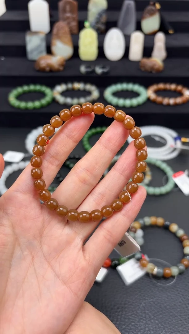 未镶嵌和田玉挂件7mm糖老型手串藏物系列