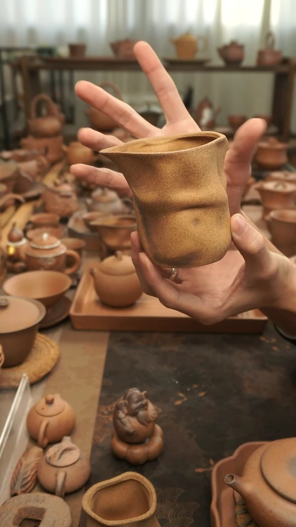 老岩泥原矿老岩泥  手捏异形公道杯