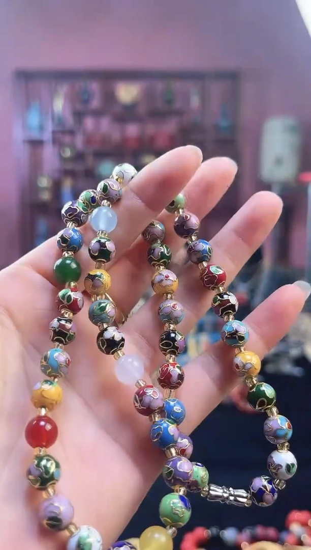 非遗 景泰蓝项链 0.8 多宝