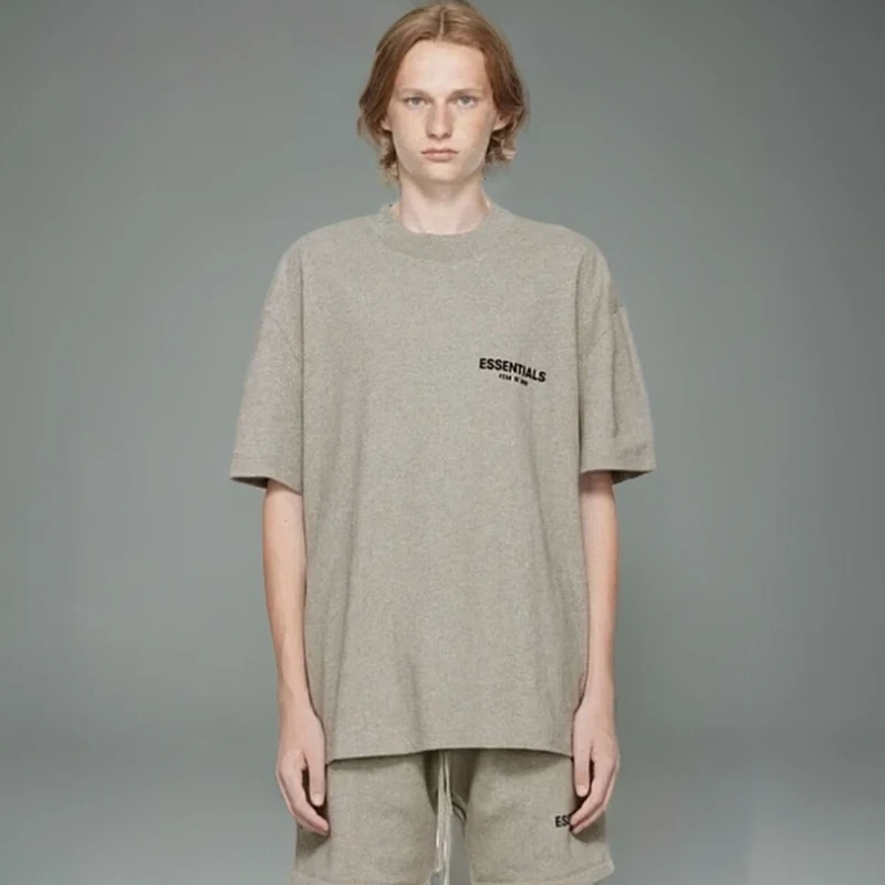 essentials夏季字母植绒美式宽松舒适短袖T恤男女同款