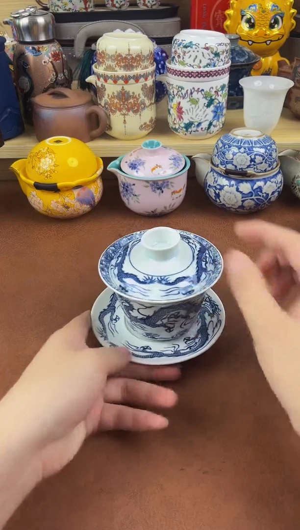 陶瓷茶具摆件旅行套组