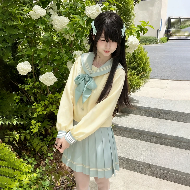 【茶绘夏樱绘夏】原创jk水手服学院风制服甜妹女基础款jk套装收腰