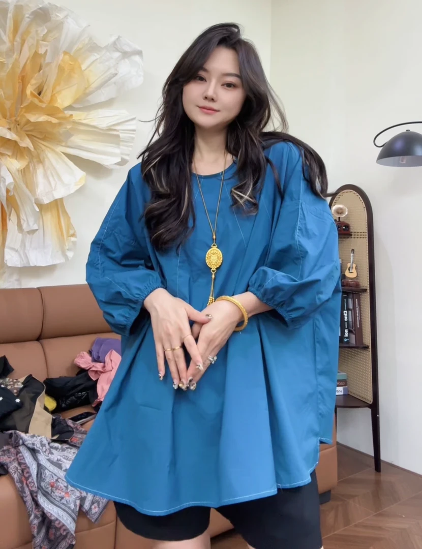 museguhui/木色古汇2371#明线纯色小众显瘦休闲时尚百搭衬衣