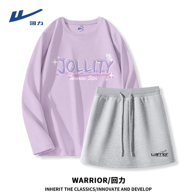 Warrior/回力韩式学院风套装女装2025年新款秋季小个子长袖短裙