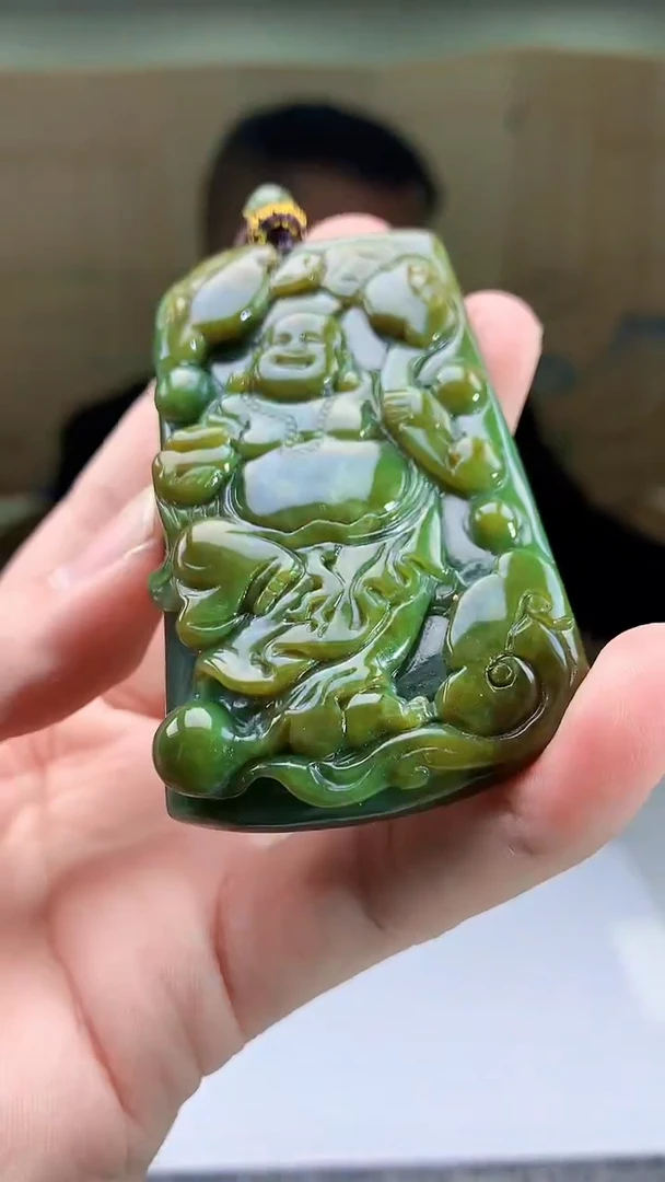 【闪购商品】定制翡翠未镶嵌4969bb-毛货挂件150