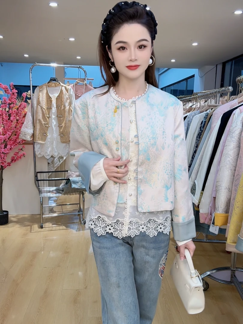 （运费补贴）新中式国风浮雕气质宽松显瘦时尚春秋外套