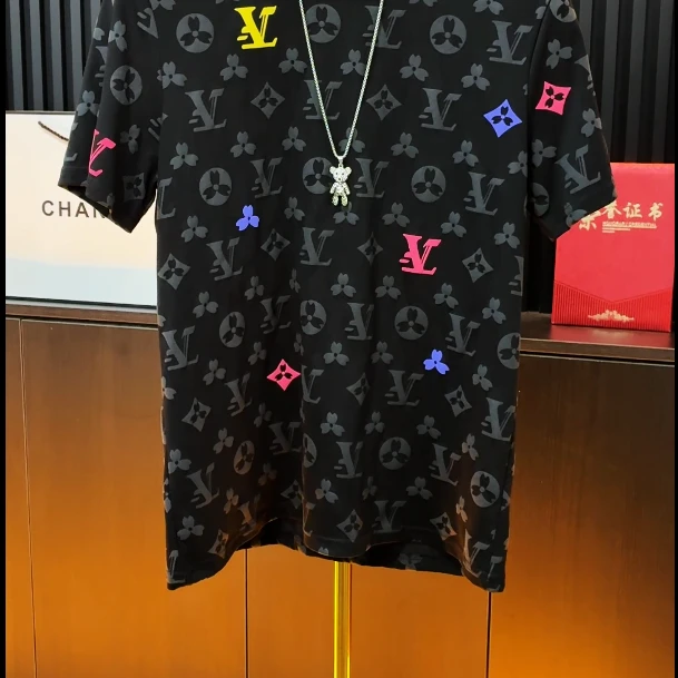 春夏休闲通用日常夏季短袖T恤修身上衣帅气韩版个性黑色825001