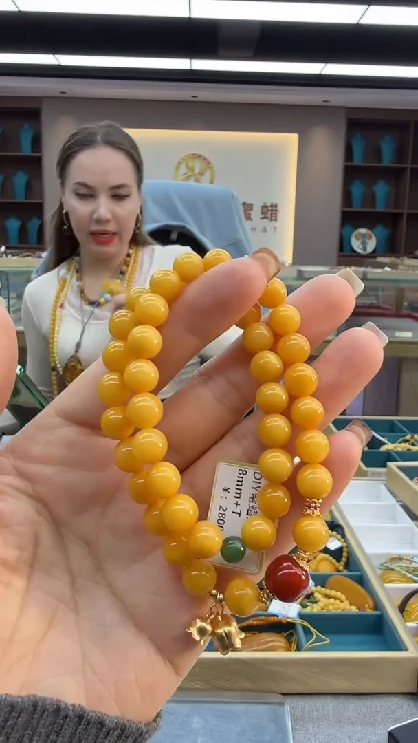 琥珀颈饰未镶嵌76秒拍号 假一罚三 8mm