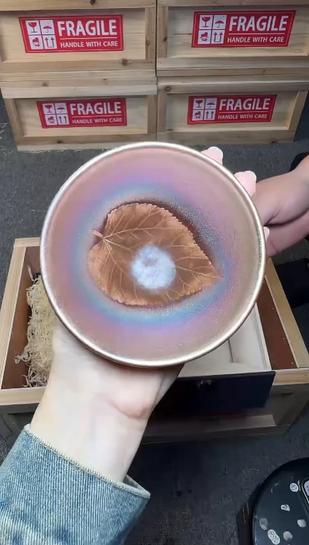 茶盏木叶 建窑建盏主人杯