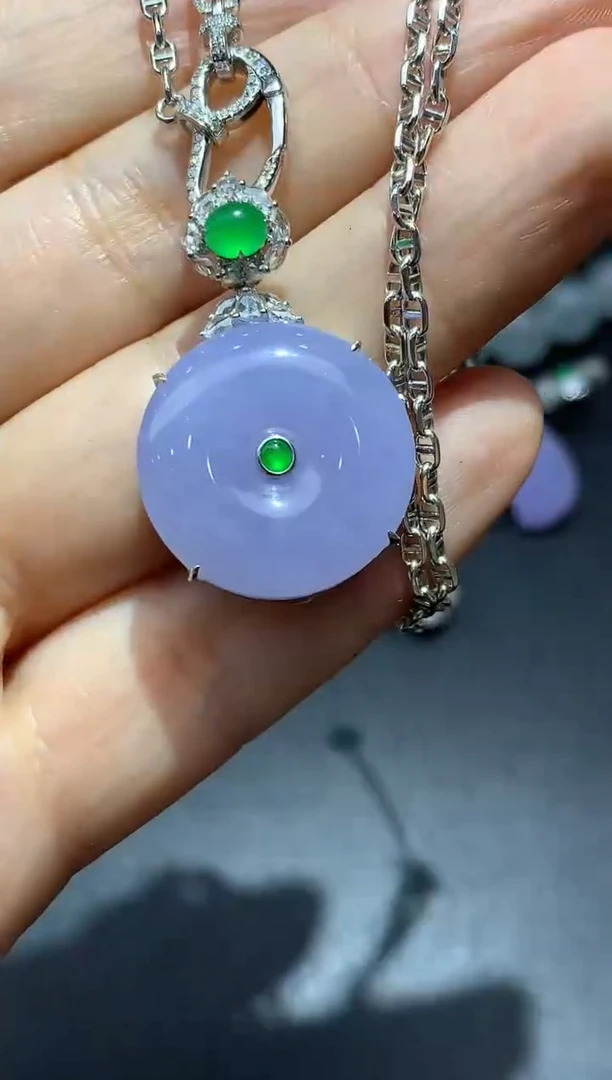 颈饰18K金镶嵌翡翠943-中国好珍宝